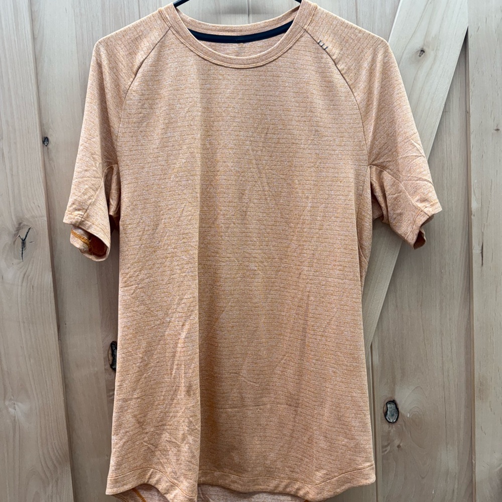 Mens Lululemon Orange Workout Short Sleeve T-Shirt